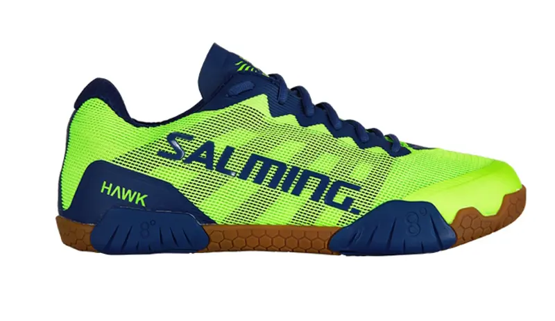 Salming Hawk - Fluo Green / Blue - Chaussure de Squash / Racquetball