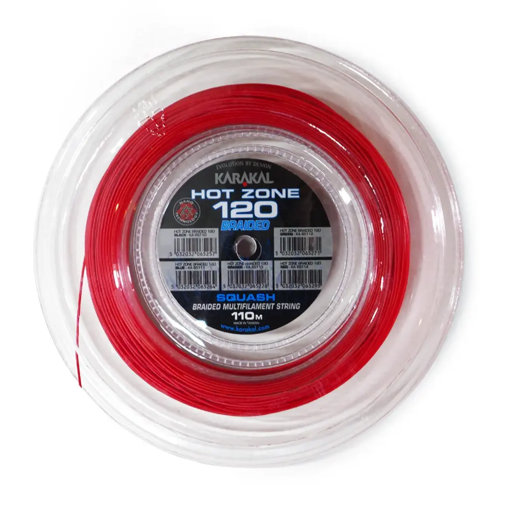 Karakal Hot Zone Braided 120 - Rood - Squashkoord op spoel, 220 m