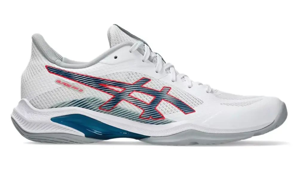Asics Blade FF 2 2025 - Wit / Mako Blue - Squash-/racquetballschoen (42)