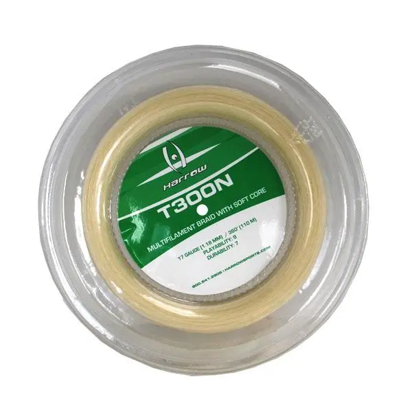 Harrow T300N - Blanco - Bobina de cordaje de squash de 110 m