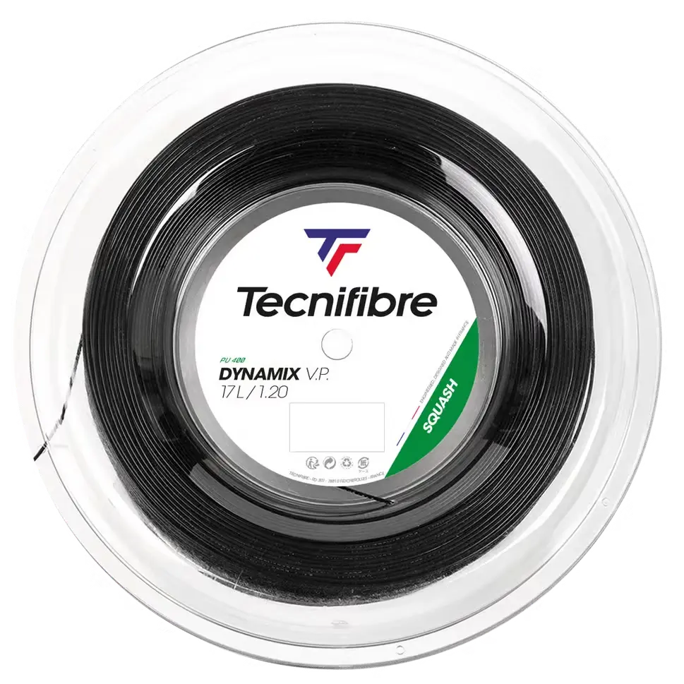 Tecnifibre Dynamix VP 18/1.15mm - Black - 200m Spool of Squash String