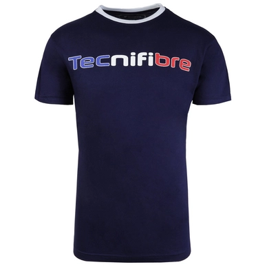 T-shirt Tecnifibre Tricolore - Marineblauw (S)