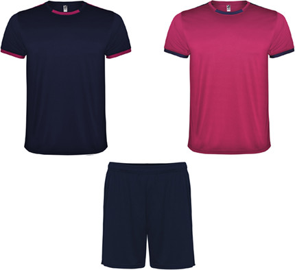 Short + 2 T-Shirt Roly Sport Racing - Fuchia / Navy (S)