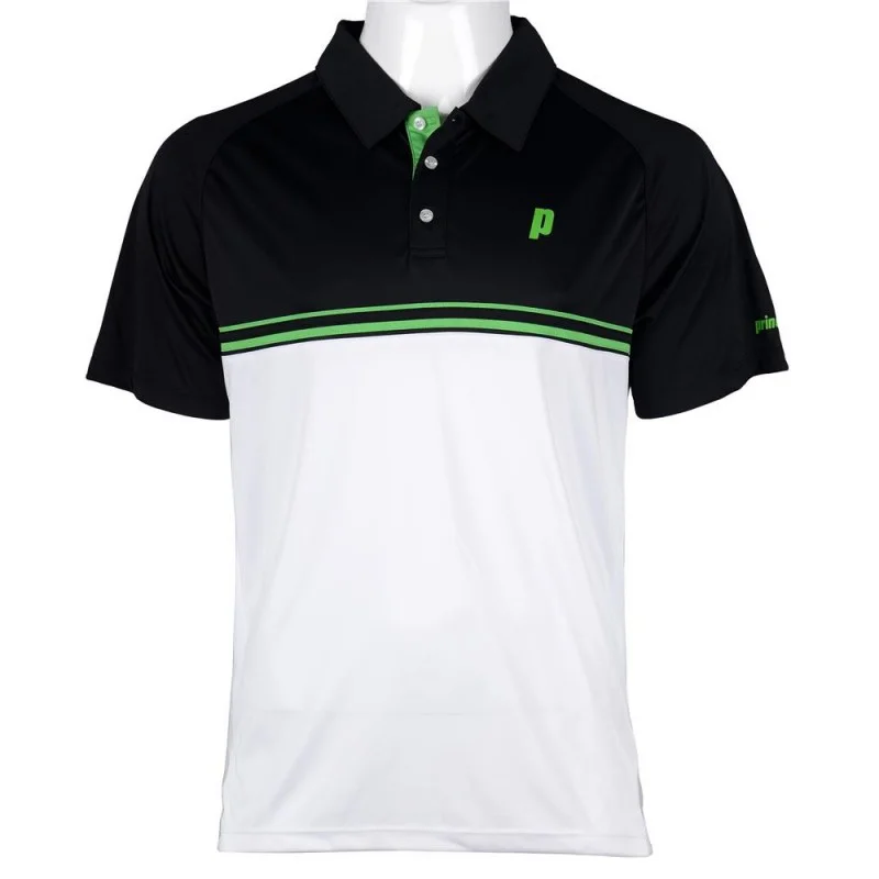 Prince Stripe Polo - Blanc / Noir / Vert