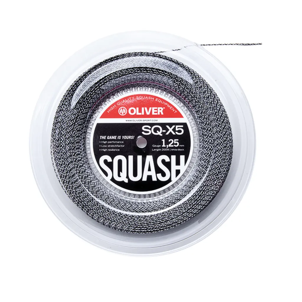 Oliver SQ-X5 1.25mm - Gris / Noir - Bobine Cordage de Squash 200m