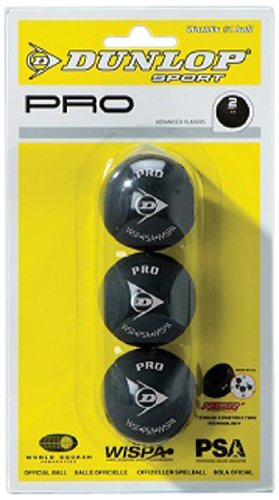 [SA_DUN_2024_00008] BALLES SQUASH DUNLOP PRO - PACK DE 3