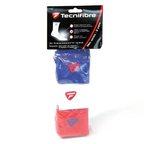 TECNIFIBRE CHAUSSETTE - BLEU / BLANC / ROUGE - 3 PAIRES